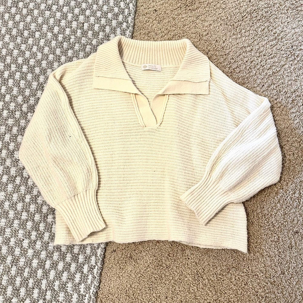 Collared Leela and Lavender sweater